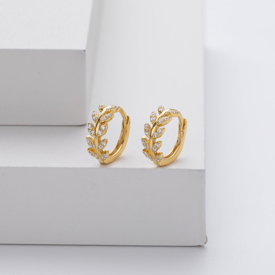 Blattförmige Silber-Creolen