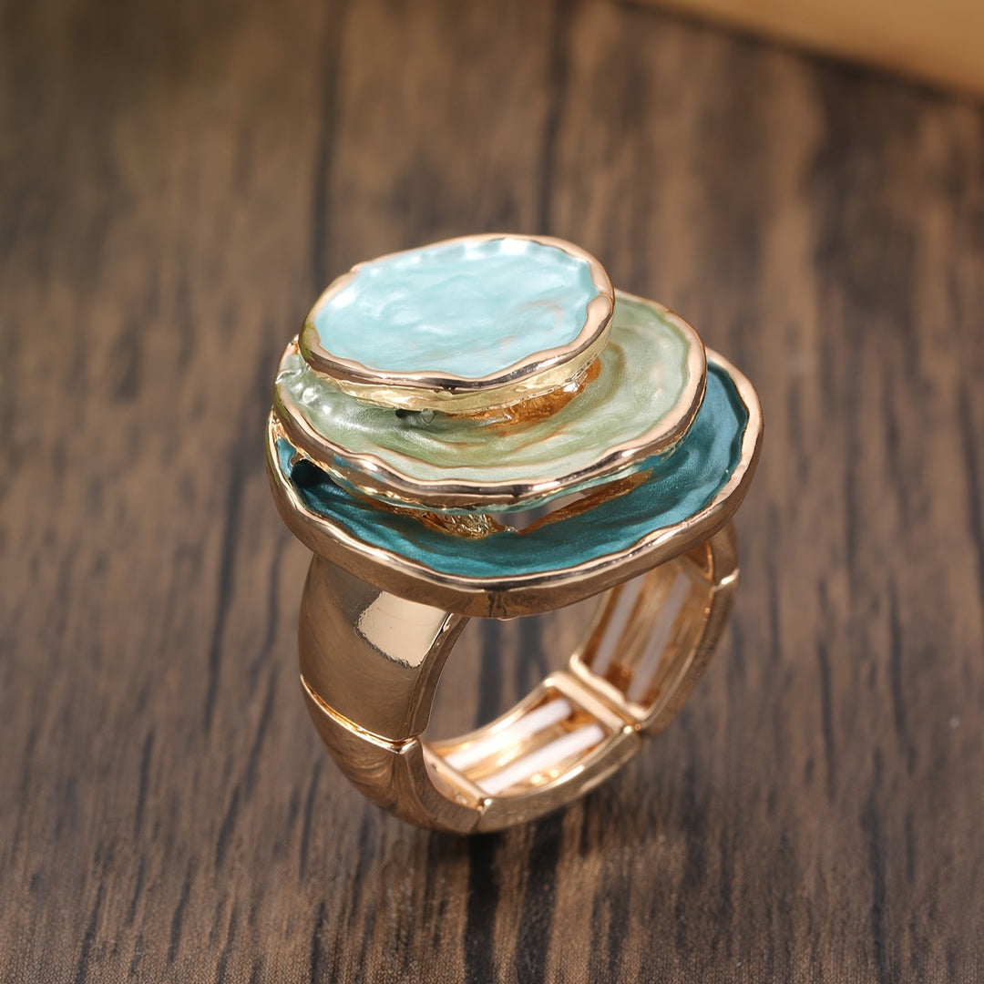 Boho Dreischichtiger Emaille-Ring